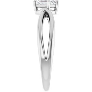 14K X1 White Gold 5x3 mm Emerald Ring Mounting – image 7