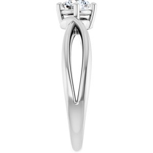 14K White Gold 4.8 mm Round Ring Mounting – image 7