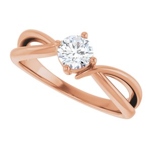 10K Rose Gold 4.8 mm Round Ring Mounting – image 8