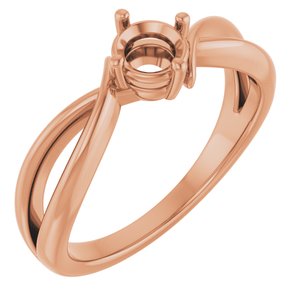 18K Rose Gold 4.8 mm Round Ring Mounting – image 2