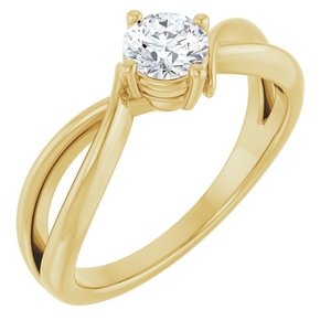 14K Yellow Gold 4.8 mm Round Ring Mounting