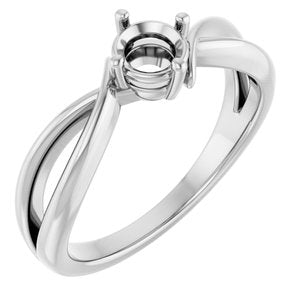 Continuum Sterling Silver 4.8 mm Round Ring Mounting – image 2