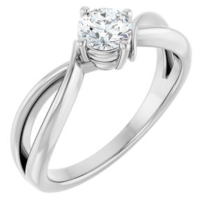14K White Gold 4.8 mm Round Ring Mounting