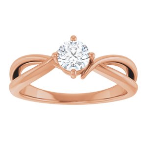 10K Rose Gold 4.8 mm Round Ring Mounting – image 5