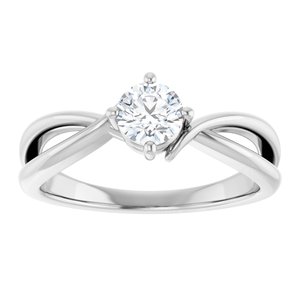 14K X1 White Gold 4.8 mm Round Ring Mounting – image 5
