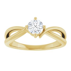 14K Yellow Gold 4.8 mm Round Ring Mounting – image 5
