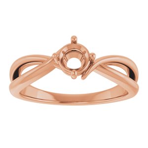 10K Rose Gold 4.8 mm Round Ring Mounting – image 6