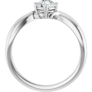 10K White Gold 4.8 mm Round Ring Mounting – image 3