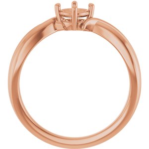 14K Rose Gold 4.8 mm Round Ring Mounting – image 4
