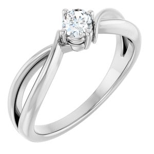 14K X1 White Gold 4.5x3.5 mm Oval Ring Mounting