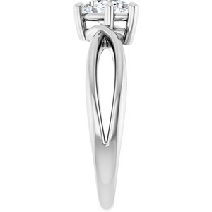 14K White Gold 7x4.5 mm Pear Ring Mounting – image 7