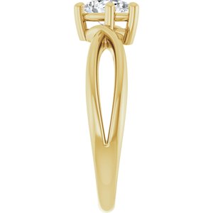 18K Yellow Gold 7x4.5 mm Pear Ring Mounting – image 7