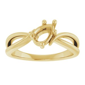 10K Yellow Gold 7x4.5 mm Pear Ring Mounting – image 6