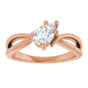 14K Rose Gold 7x4.5 mm Pear Ring Mounting – image 5