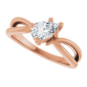 10K Rose Gold 7x4.5 mm Pear Ring Mounting – image 8