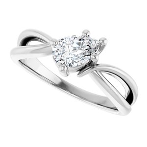 14K White Gold 7x4.5 mm Pear Ring Mounting – image 8