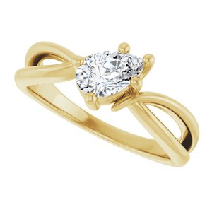 10K Yellow Gold 7x4.5 mm Pear Ring Mounting – image 8