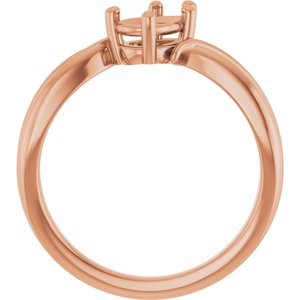 14K Rose Gold 7x4.5 mm Pear Ring Mounting – image 4
