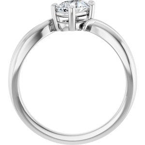 10K White Gold 7x4.5 mm Pear Ring Mounting – image 3