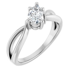 Platinum 7x4.5 mm Pear Ring Mounting