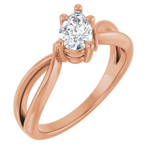 14K Rose Gold 7x4.5 mm Pear Ring Mounting