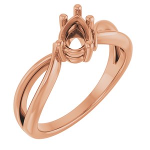 10K Rose Gold 7x4.5 mm Pear Ring Mounting – image 2