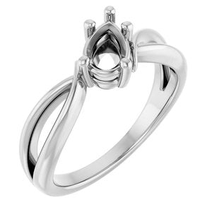 Platinum 7x4.5 mm Pear Ring Mounting – image 2