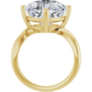 10K Yellow Gold 12x12 mm Cushion Ring Mounting – image 3