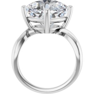 10K White Gold 12x12 mm Cushion Ring Mounting – image 3