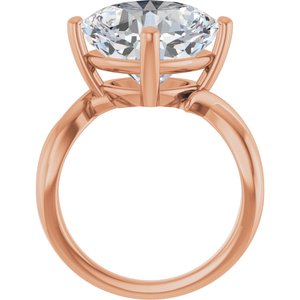 14K Rose Gold 12x12 mm Cushion Ring Mounting – image 3