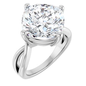 Continuum Sterling Silver 12x12 mm Cushion Ring Mounting