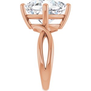10K Rose Gold 12x12 mm Cushion Ring Mounting – image 7