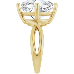 18K Yellow Gold 12x12 mm Cushion Ring Mounting – image 7