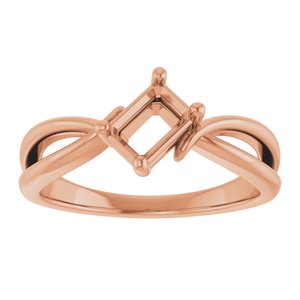 10K Rose Gold 6x4 mm Emerald Ring Mounting – image 6