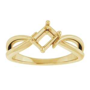 10K Yellow Gold 6x4 mm Emerald Ring Mounting – image 6
