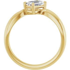 18K Yellow Gold 6x4 mm Emerald Ring Mounting – image 3