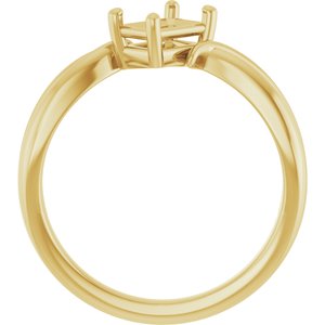 18K Yellow Gold 6x4 mm Emerald Ring Mounting – image 4