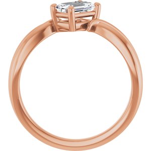 18K Rose Gold 6x4 mm Emerald Ring Mounting – image 3