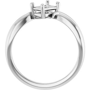 Continuum Sterling Silver 6x4 mm Emerald Ring Mounting – image 4