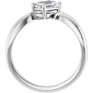 14K X1 White Gold 6x4 mm Emerald Ring Mounting – image 3