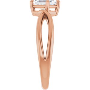 18K Rose Gold 6x4 mm Emerald Ring Mounting – image 7