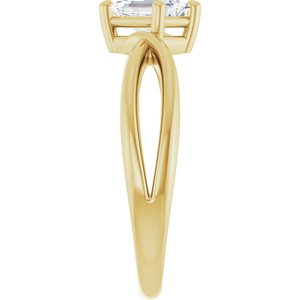 18K Yellow Gold 6x4 mm Emerald Ring Mounting – image 7