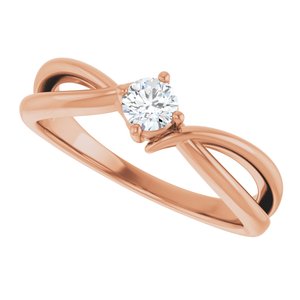 18K Rose Gold 3.75 mm Round Ring Mounting – image 8