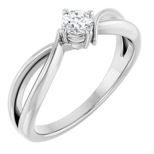 18K White Gold 3.75 mm Round Ring Mounting