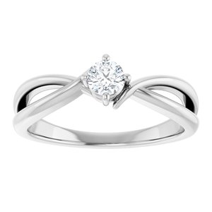 14K White Gold 3.75 mm Round Ring Mounting – image 5