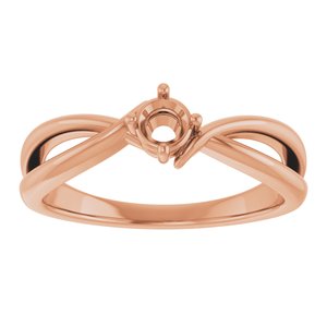 18K Rose Gold 3.75 mm Round Ring Mounting – image 6