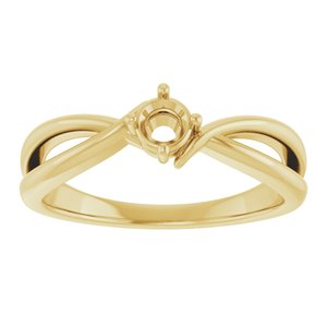 14K Yellow Gold 3.75 mm Round Ring Mounting – image 6