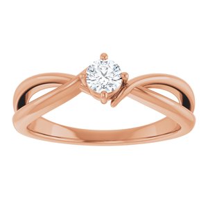 18K Rose Gold 3.75 mm Round Ring Mounting – image 5