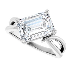 Platinum 10x7 mm Emerald Ring Mounting – image 8