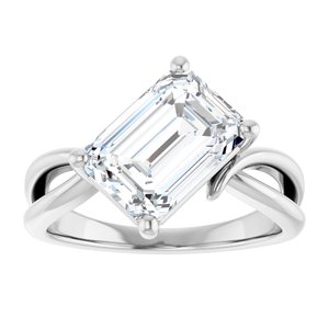 Sterling Silver 10x7 mm Emerald Ring Mounting – image 5